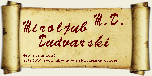 Miroljub Dudvarski vizit kartica